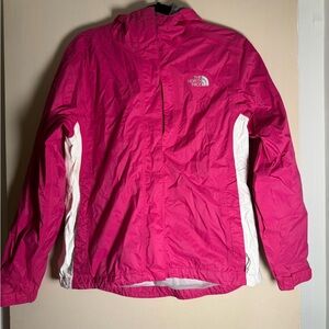 The North Face woman’s pink rain jacket size medium
